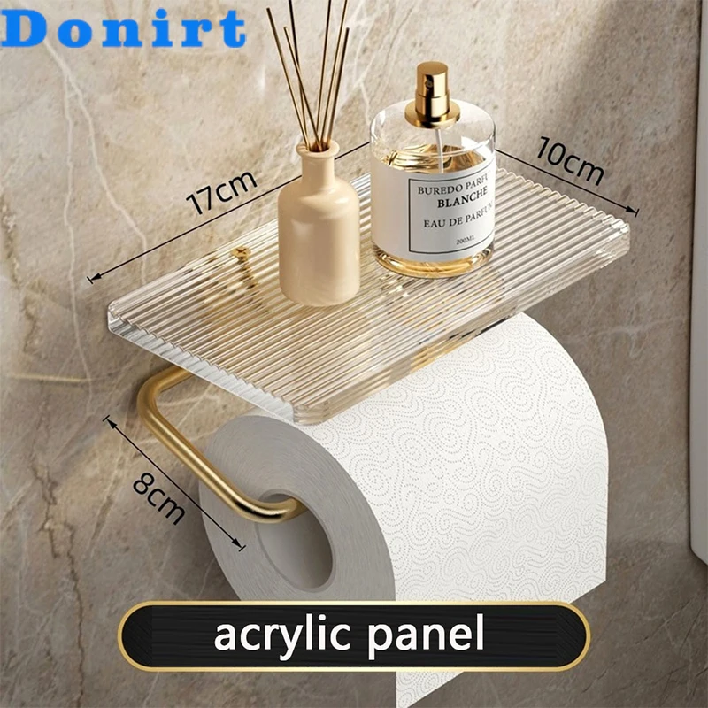 Toilet Paper Holder Acrylic Panel + Aluminum Alloy Material European Royal Family Special Noble Waterproof And Anti-Oxidation