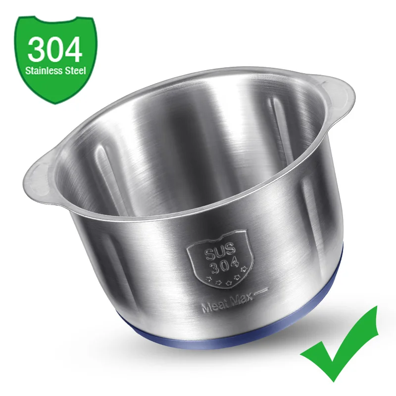 5 l elektrische Fleischwölfe, Lebensmittelzerkleinerer aus 406 Edelstahl, multifunktionaler Gemüseschneider, Zerkleinerer, Fleischwolf, Babynahrungsmaschine – Detail 12