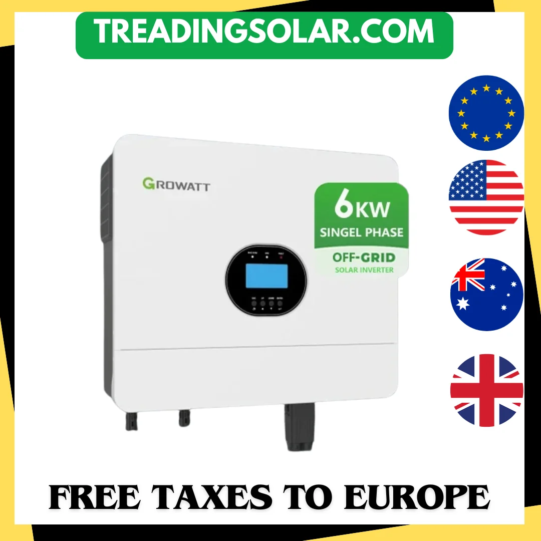 

Growatt 6KW Off Grid Inverter SPF 6000 ES Plus Pure Sine Wave With WiFi Single Phase 48VDC 230VAC Hybrid Inverter