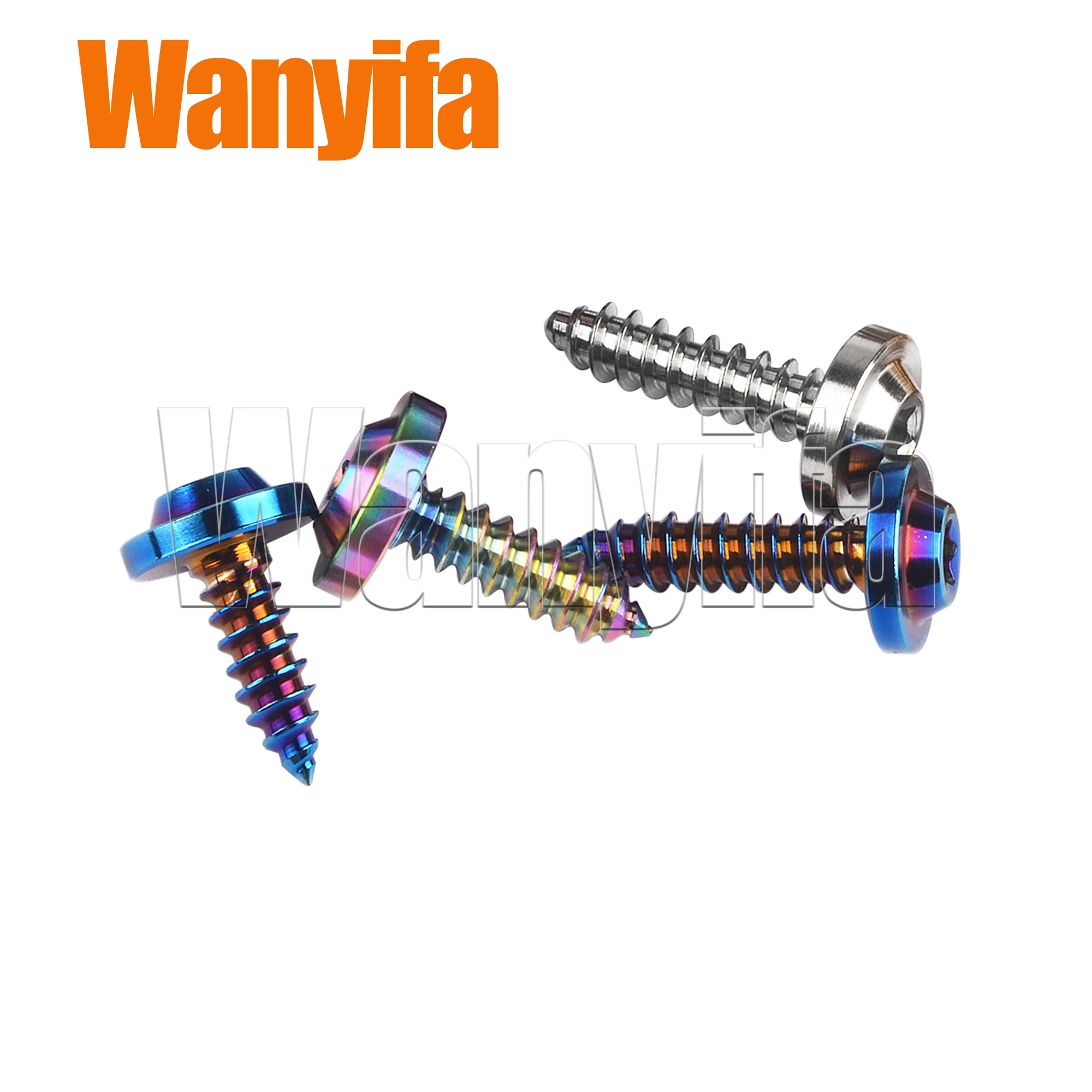 Wanyifa Titanium Bolt M4x15/20mm M5x15/17/20mm Disc Head Self-Tapping Button Torx Screws for MTB Bike Part 6Pcs