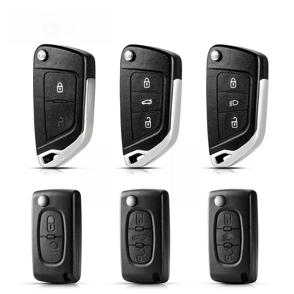 KEYYOU Zmodyfikowana obudowa zdalnego kluczyka samochodowego do Peugeot 206 207 208 2008 307 308 3008 407 508 5008 Citroen C 2 C3 C4 Picasso C5 C6 — 2