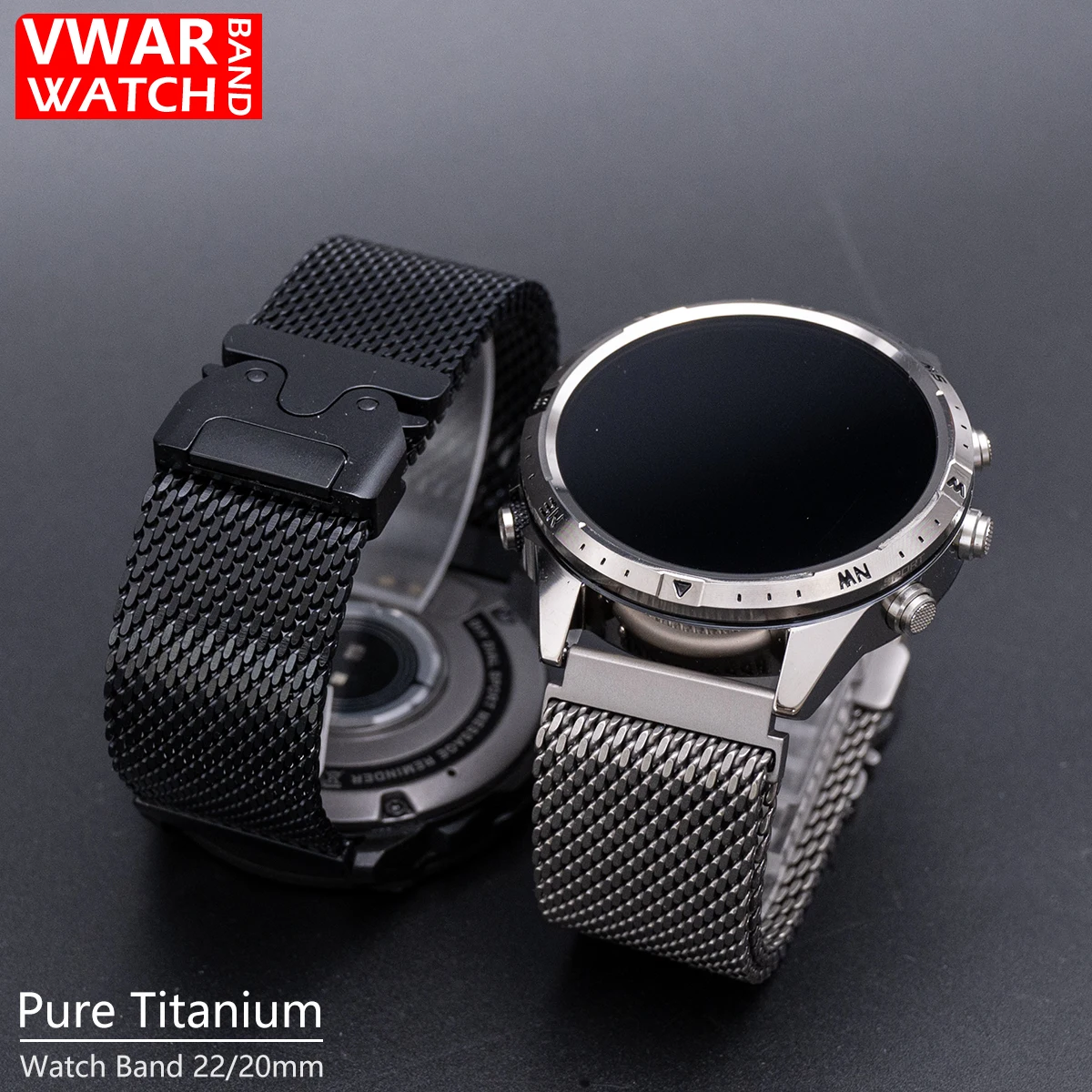 20mm 22mm Reintitan-Milanese-Armband für Samsung Galaxy Watch 7/5 4/6 Classic Huawei GT 5 6 Pro Ersatzarmband – Detail 2