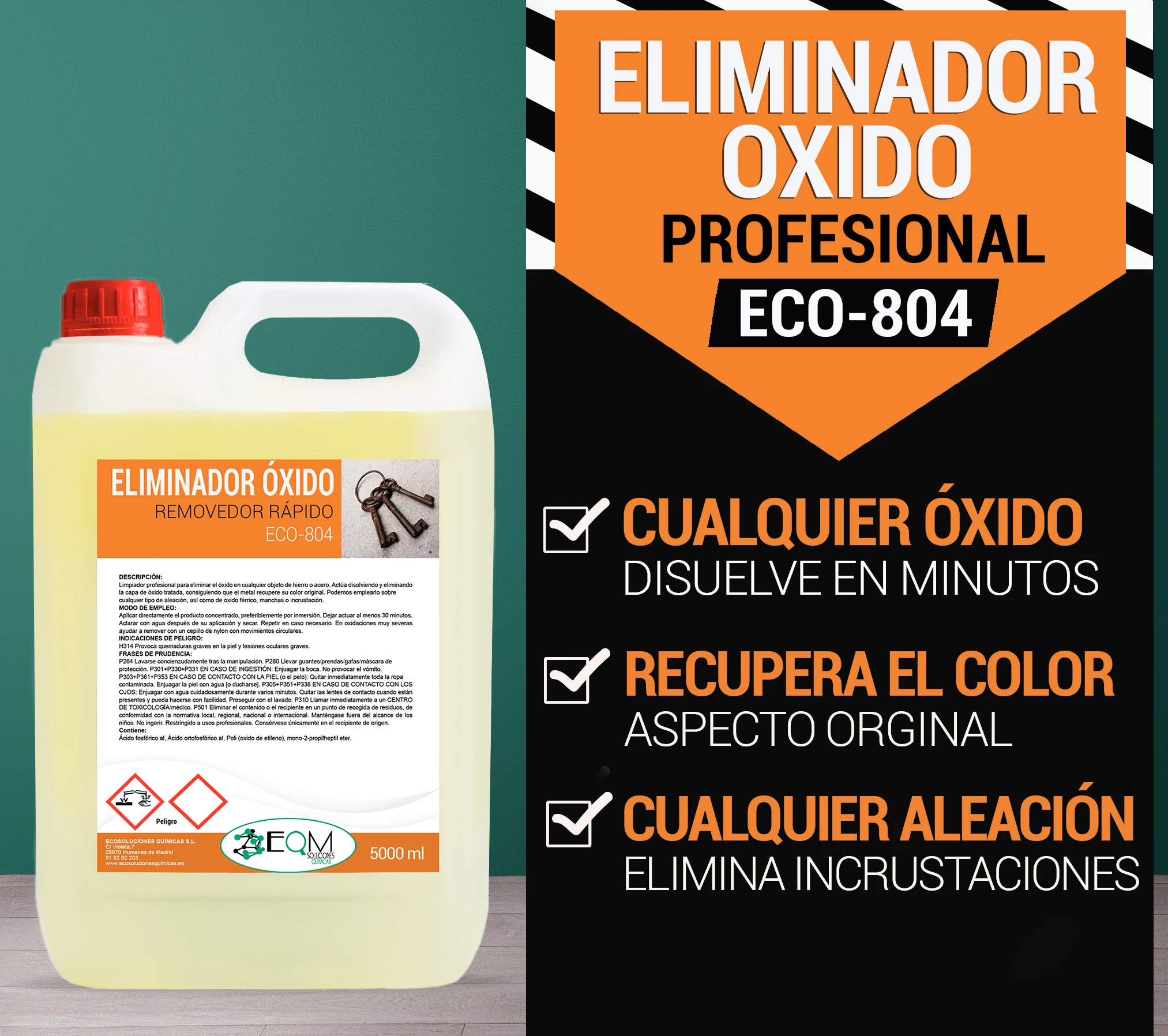 Professional oxide remover | Remove rust completely | 5 L I ECO-804 I EQM chemical solutions