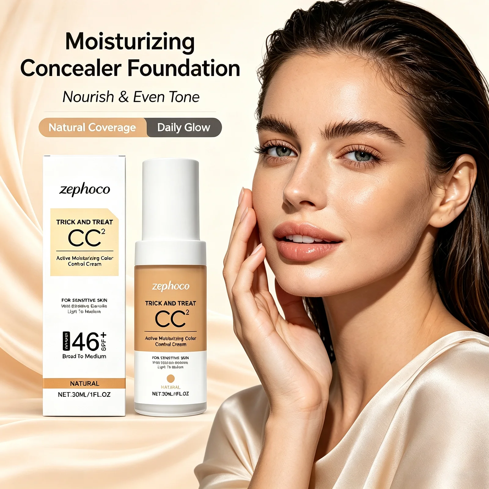 Concealer Full Coverage - Krem podkładowy SPF46+ z ekstraktem miodu,