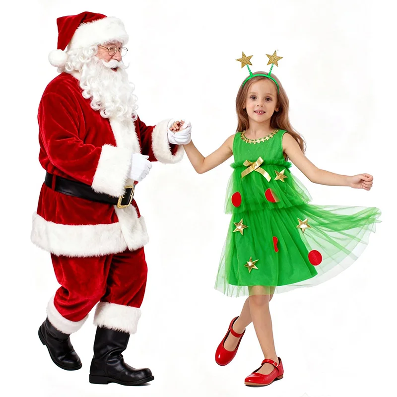2026 وصول جديد شجرة عيد الميلاد الصغيرة هالوين فستان بتصميم حالم حتى الأطفال عيد الميلاد الزي الفتيات فستان عيد الميلاد زي