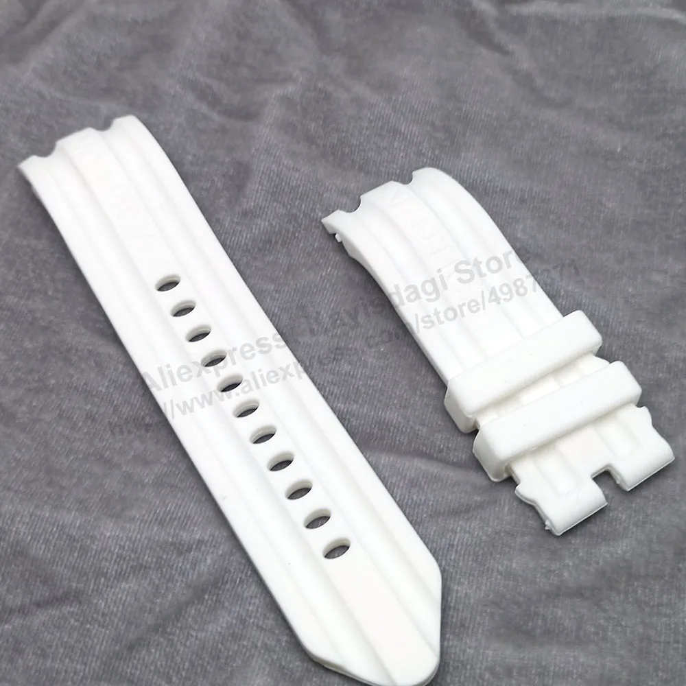 Fits/For Nautica BFD100 A15583G , N15567G , N15583G , A15567G  - 24mm White Rubber Silicone Replacement Watch Band Strap Belt