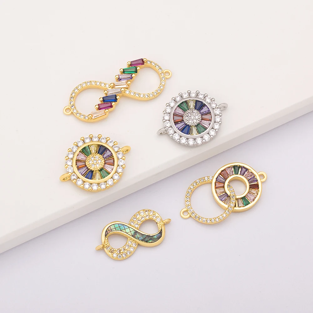 Connecteur de pendentif de l'hypothèse de charme de lecture de biscuits arc-en-ciel, accessoires de bricolage exécutifs, connecteurs plaqués or, cuivre, bijoux