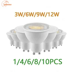 1-10 SZTUK Światło punktowe LED GU10 AC220V Żarówka energooszczędna LED 3W 6W 9W 12W Żarówka punktowa LED 38 stopni lampara do domu