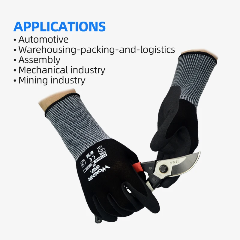 Wonder Grip 12 Pairs/24 Pcs Oil-Proof Safety Work Gloves with Micro-Foam Nitrile Palm Coating 13 Gauge Nylon Lining Anti-Slip