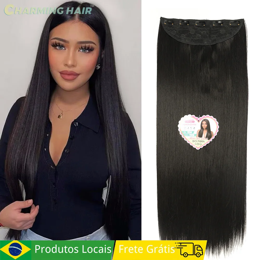 Tic Tac Ldêntico Extensão de Cabelo Longo e Liso 155g 70cm Alta Qualidade Fibra Orgânica Resistente ao Calor Promoção "GAL"