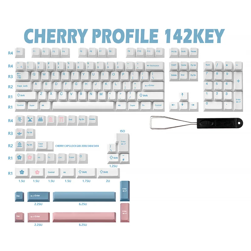 Personality Winter Them Keycaps JP/US Version PBT 142 Keys Keycaps Cherry Profile For MX Switch Mechanical Keyboard