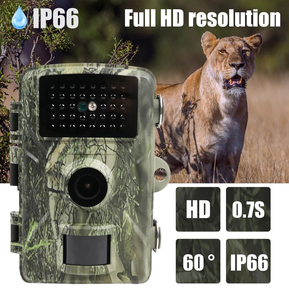 Trail Camera Wildlife Camera with Night Vision 16MP 1080P Motion Activated Outdoor Trap Camera IP66 Waterproof Wildlife Scouting