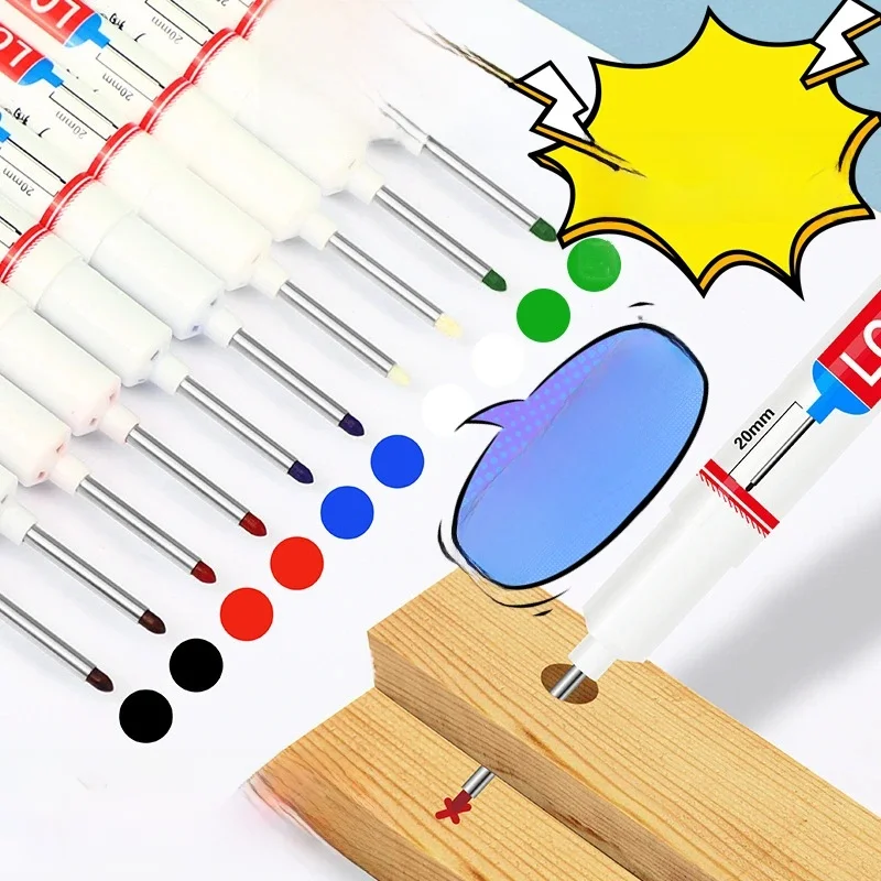 Nowy 10/5/1PC 20mm głęboki otwór markery z długą główką do metalowego pióra perforującego wodoodporna łazienka dekoracja do obróbki drewna wielofunkcyjna — zdjęcie 2