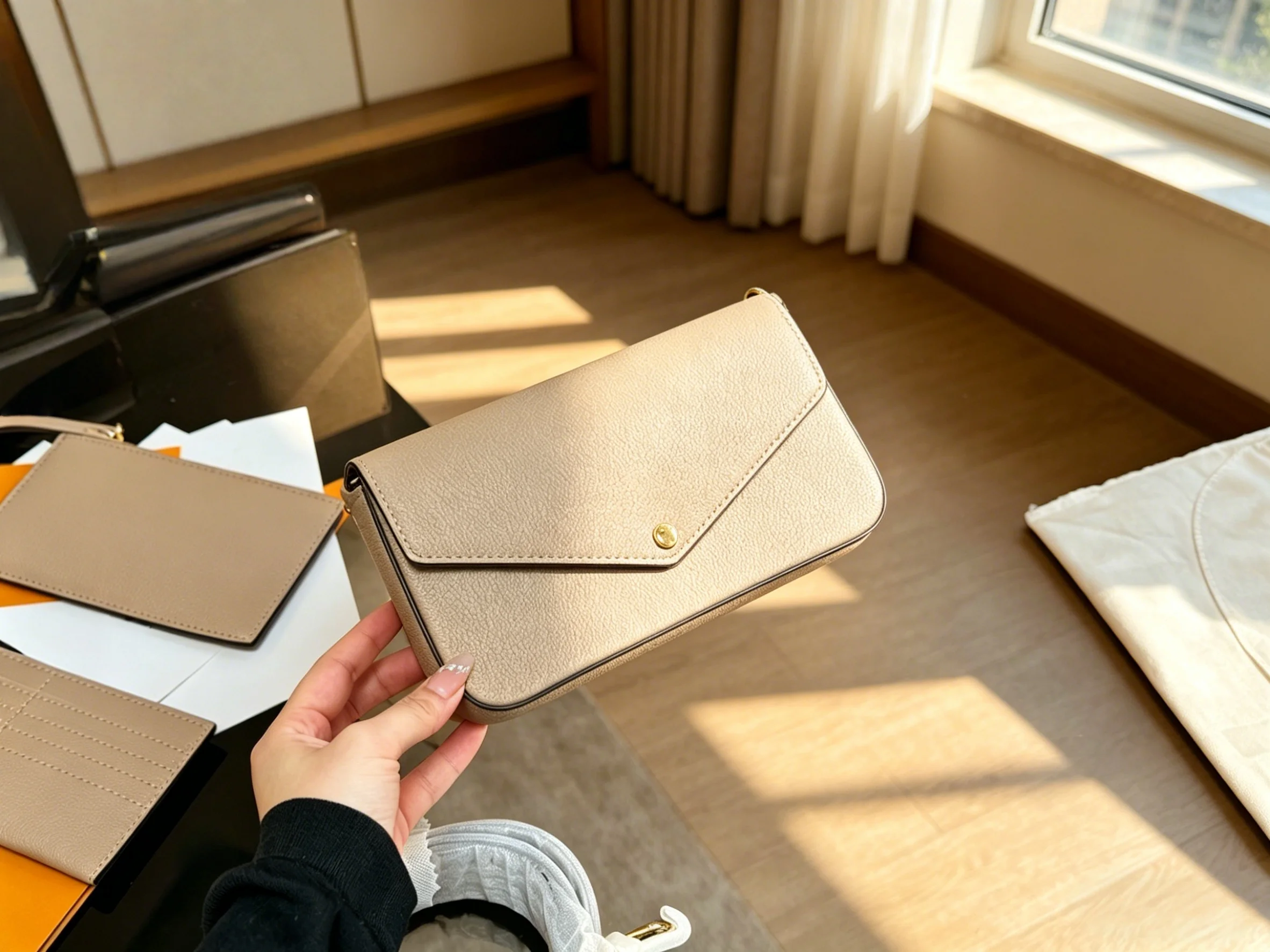 

2026 Size: 22x13 cm no box New Model Versatile and Fashionable PU Leather Bag - Durable,High-Quality and Affordable