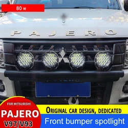 Front Bumper For V97 V93 V87 V73 Mitsubishi Pajero Spotlight Front Bumper Bracket Montero Shogun Bumper Accessories