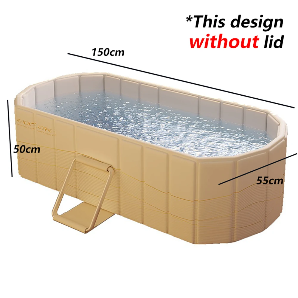Opvouwbaar bad 1,5 m groot bad Draagbaar bad voor volwassenen Dubbele full-body bademmer Opvouwbare badkuip Warm koud bad Familie SPA