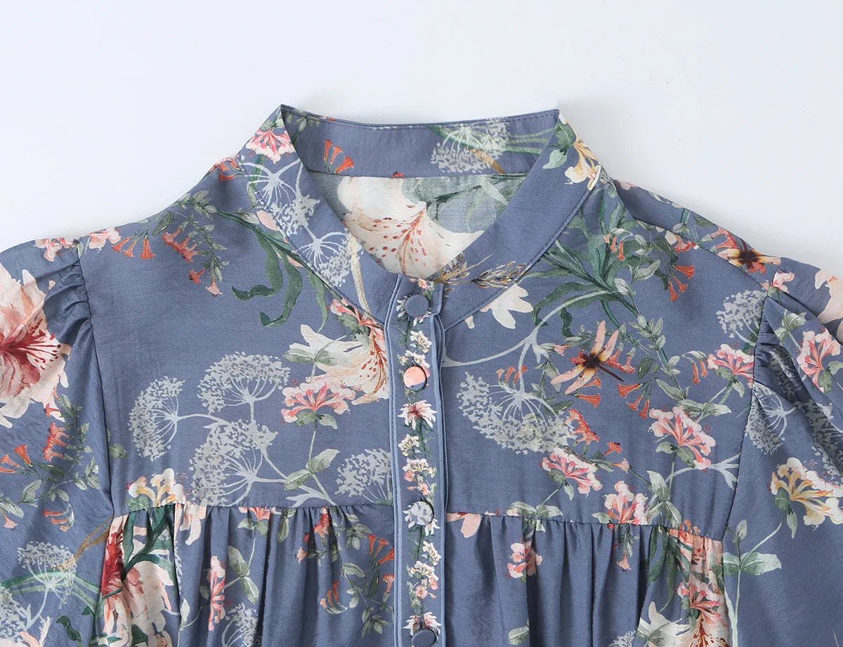 Damen Blumenmuster Kurzarm-Hem – Belted Shirt Dress Bewertung und Preis