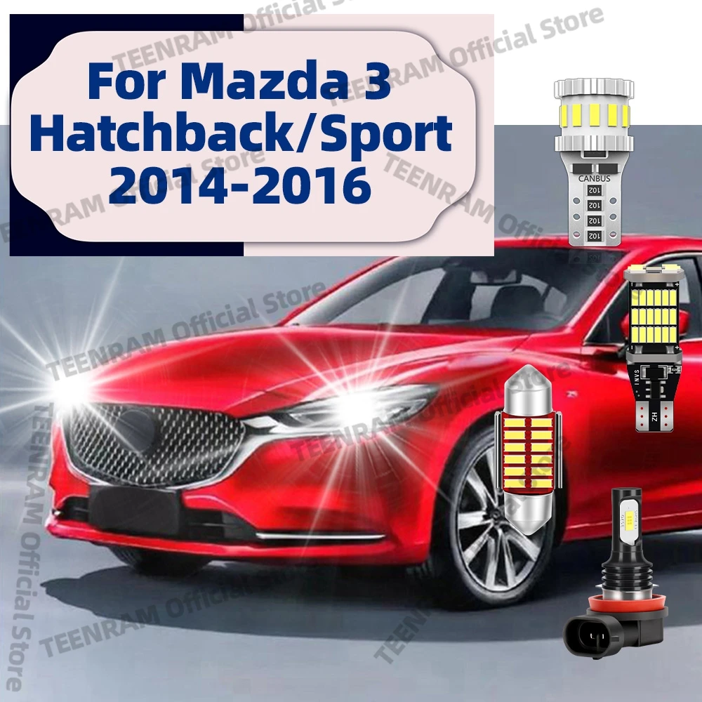 

Для Mazda 3 Hatchback/Sport 2014-2016 - Автомобильные светодиодные лампы 6000K Противотуманные фары Резервные задние фонари Номерный знак Купол Багажник Грузовая лампа