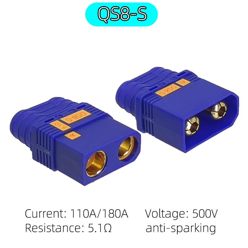 QS8-S Anti-Sparking 110A High Current Connector Modified Electric Motorcycle/Drone Li-ion Battery Charger Plugs