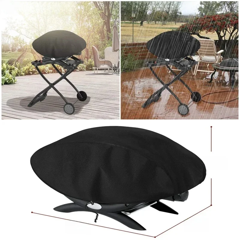 Housses de protection pour gril de barbecue, tissu Oxford 600D, imperméable, anti-poussière pour Weber série Q200 et 2000, 90x55x27cm