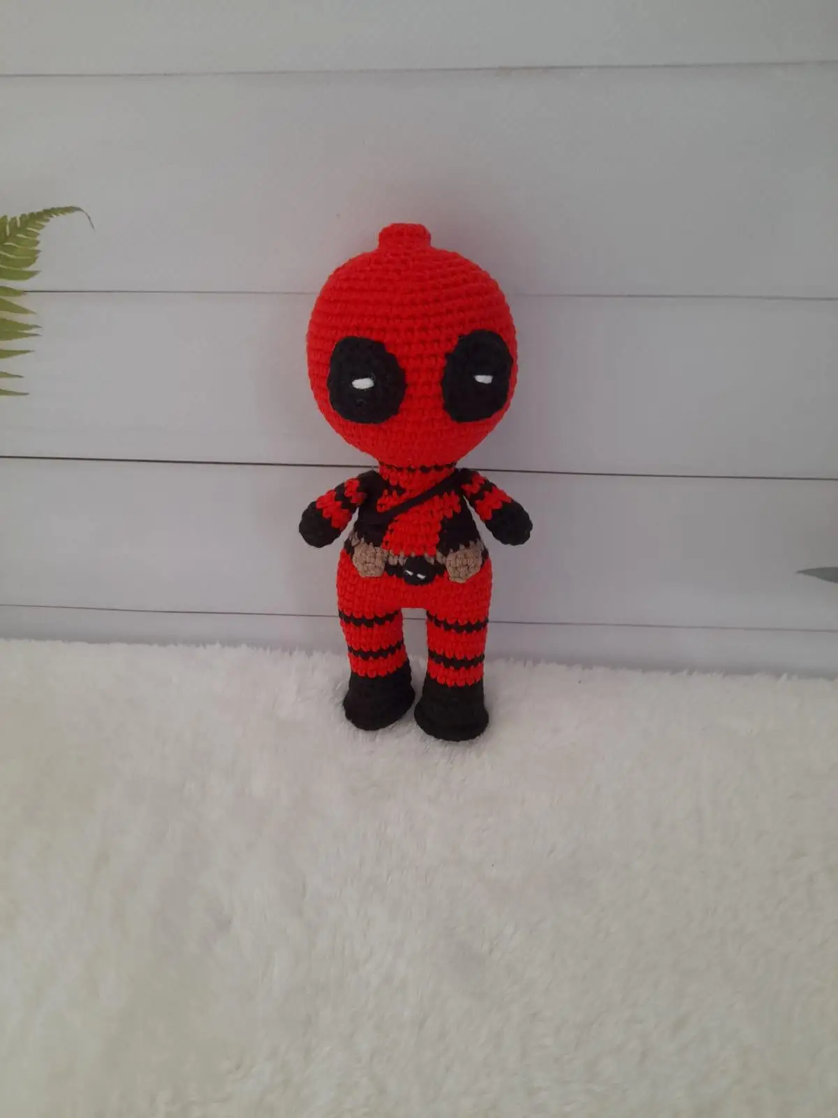 Handmade Red Deadpool Comic Book Boy Amigurumi Toy