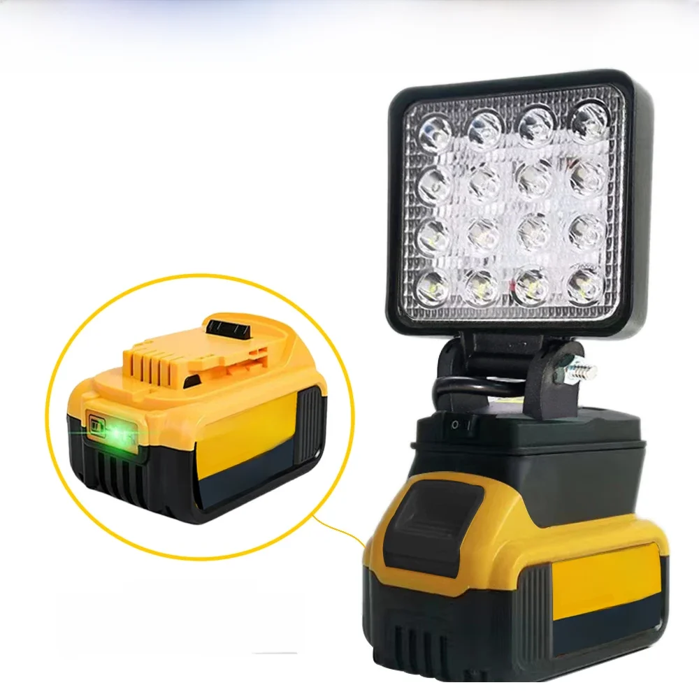 Led Light For Dewalt 18V Battery Portable Spotlight Cordless Outdoor Work Fishing Handheld Emergency ToolLight No Battery No USB