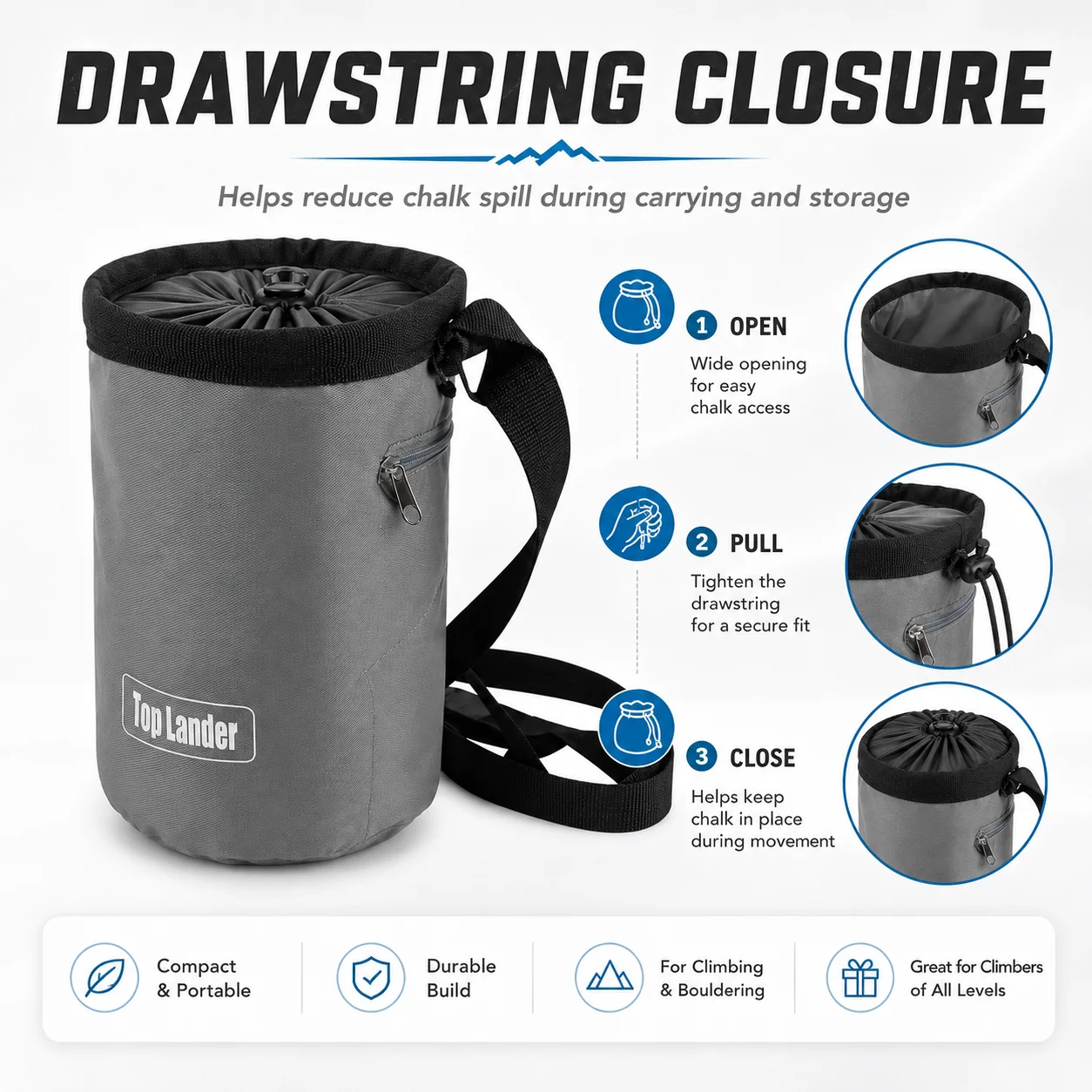 กระเป๋าใส่ชอล์กสำหรับปีนเขาพร้ - Chalk Bag Bouldering บทวิจารณ์และราคา
