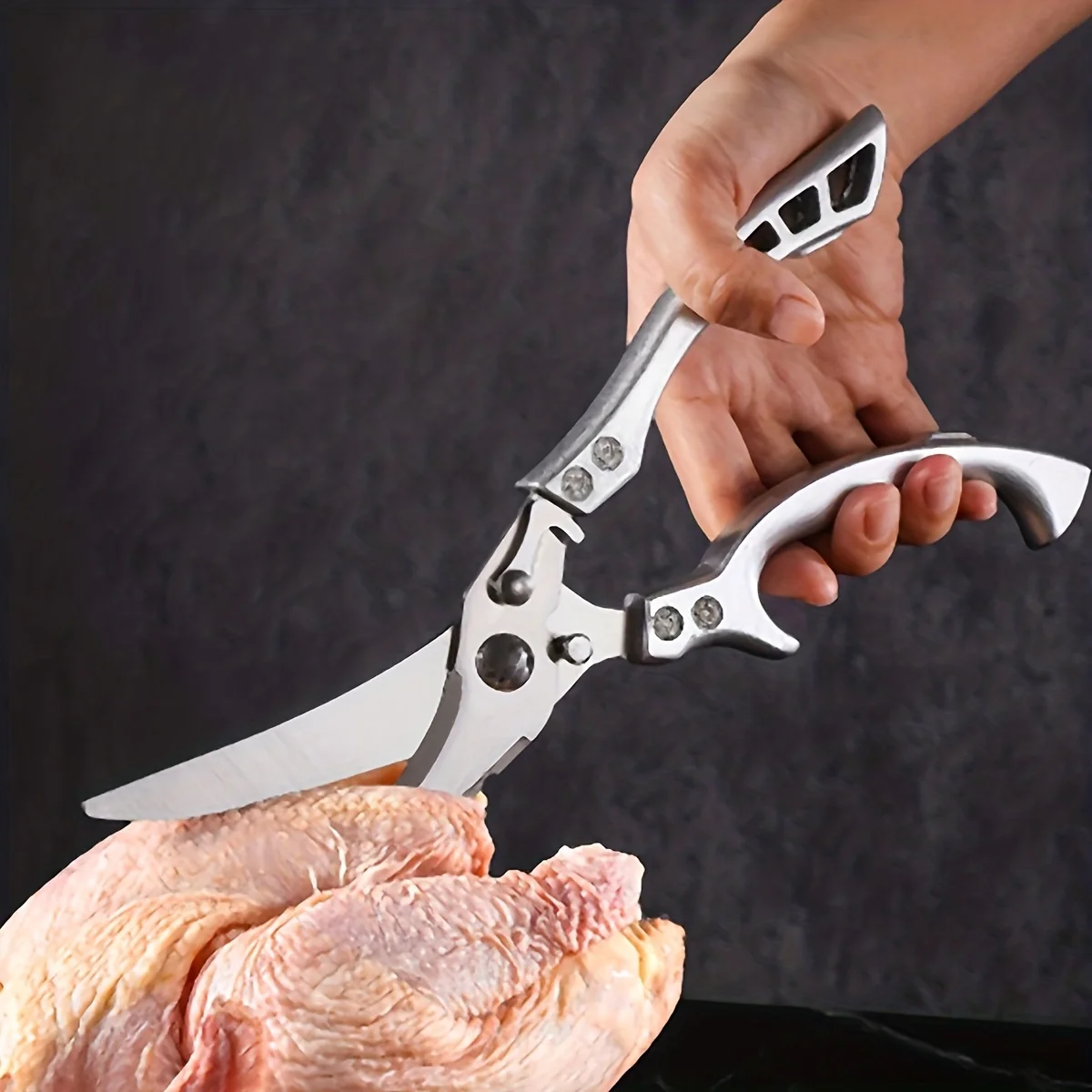 Tijeras de cocina de acero inoxidable, tijeras multifuncionales para huesos de pollo, corte de pescado y pato, tijeras profesionales para Chef, 1 ud.