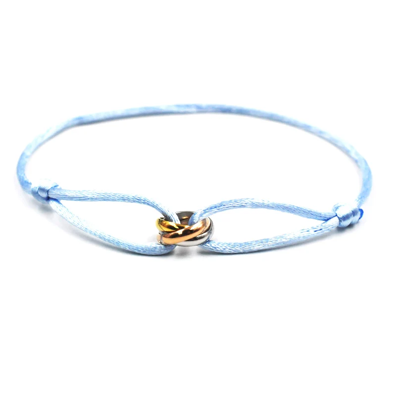 Zalman Groothandel GDS888 Luxe Unisex Armband 3 Metalen Gesp Handketting Verstelbare Heren Touw Armband Voor Vrouwen Sieraden Geschenken