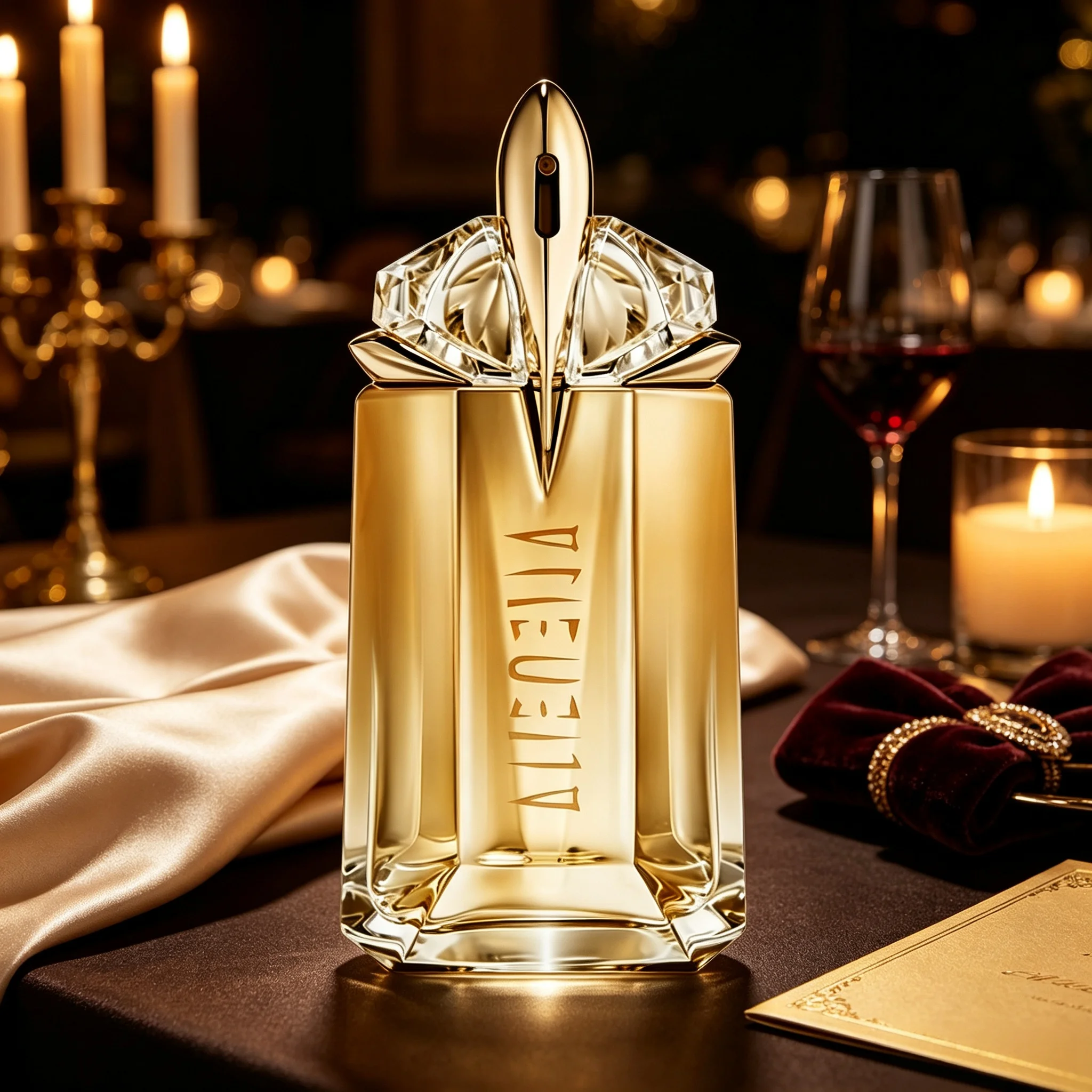 Alienella Long Lasting Gourmand Floral Perfume Full Gloss Gold Multi-Faceted Square Bottle Classic Balanced Creamy Amber Vanilla Floral Aroma Birthday Holiday Formal Banquet Gift For Young Mature Elegant Women view 2