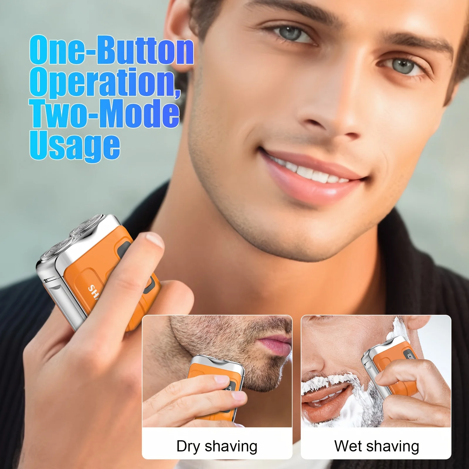 ماكينة حلاقة كهربائية محمولة للرجال بشفرة مزدوجة عائمة إصدار صغير هدية عيد الميلاد أفضل خيار متوفر بأربعة ألوان
