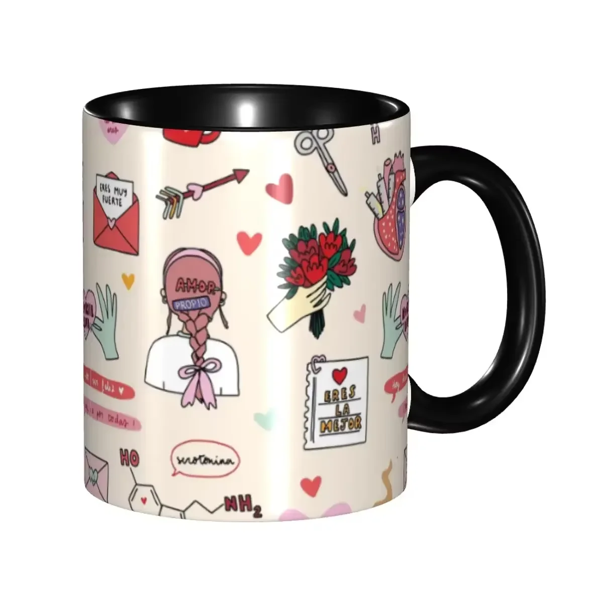 Nurse Medical Pattern Ceramic Coffee Mug 11oz, Color Random Shipped, Cannot Choose Color, Funny Healthcare Tea Cup Gift for Nurse Doctor