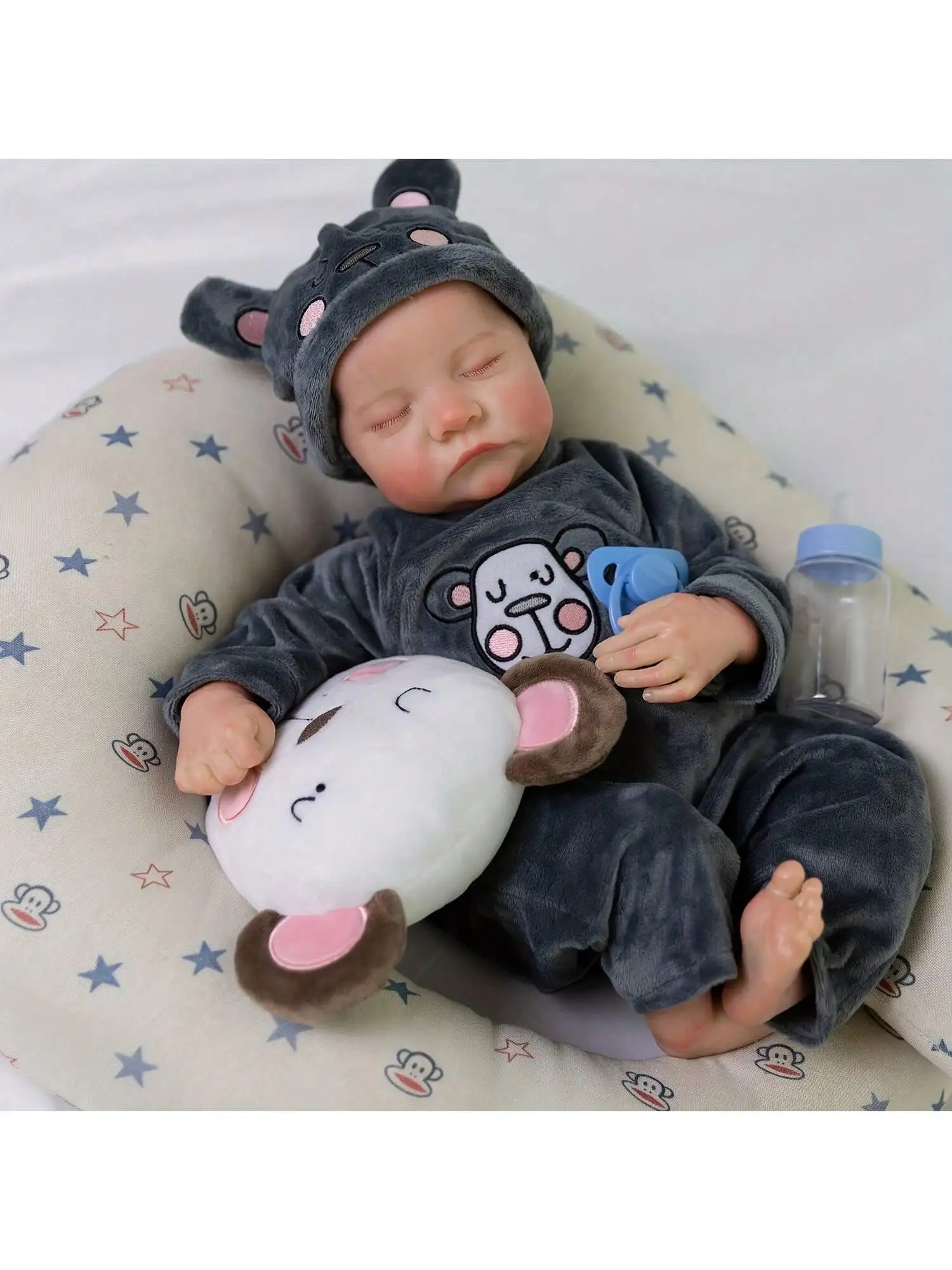 

Lifelike Reborn Baby Dolls- 18Inch Cute Soft Vinyl Realistic Baby Doll, Poseable Real Life Baby Dolls（ONLY DOLL/NO ACCESSORES）