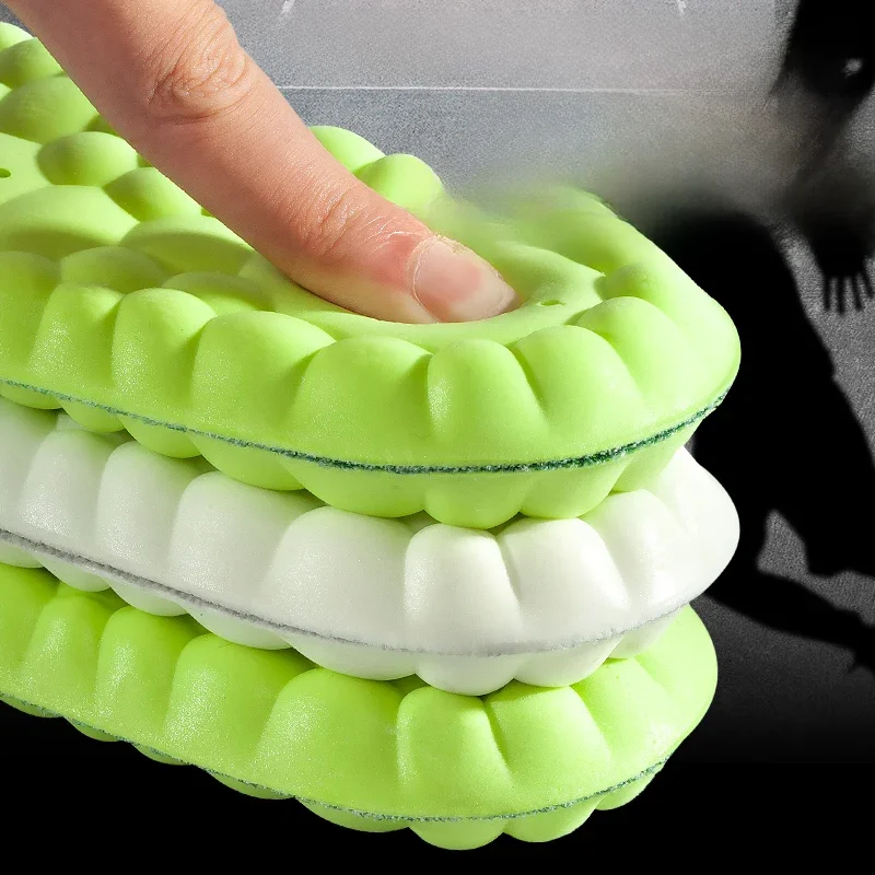 Semelles de Sport 4D en Latex Super doux, haute élasticité, coussinets de chaussures, Anti-douleur, déodorant, coussin de soutien de la voûte plantaire, semelles de course
