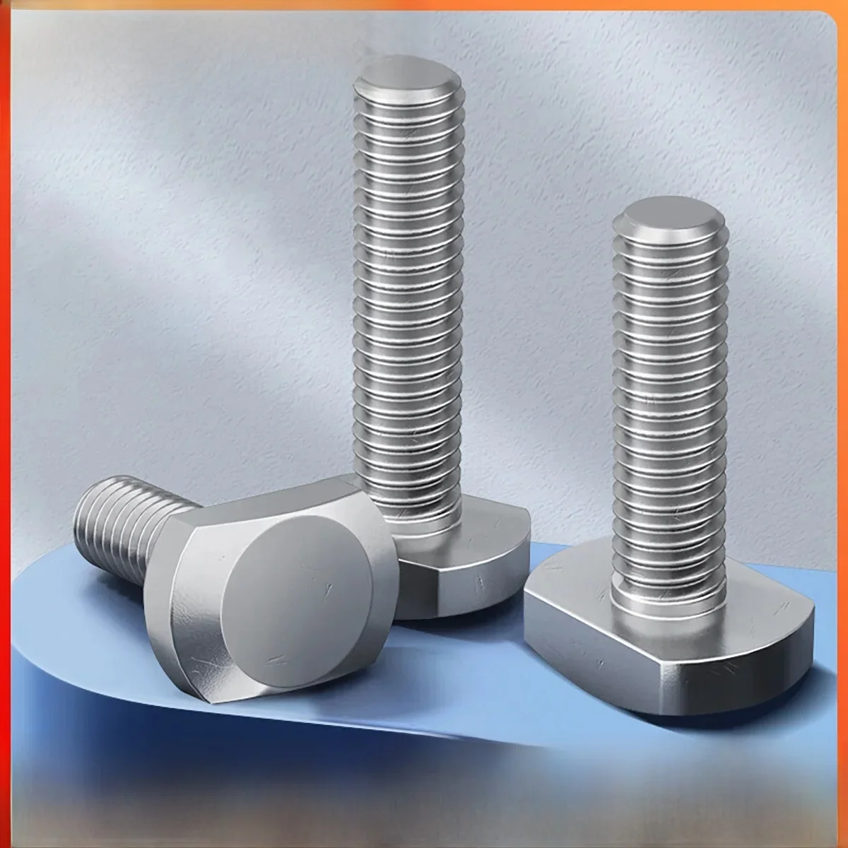 Boulons pour fente en T en acier inoxydable GB37 304, forme en T, tête de marteau en T, vis à métaux rectangulaires, goulotte en T, M5, M6, M8, M10, M12