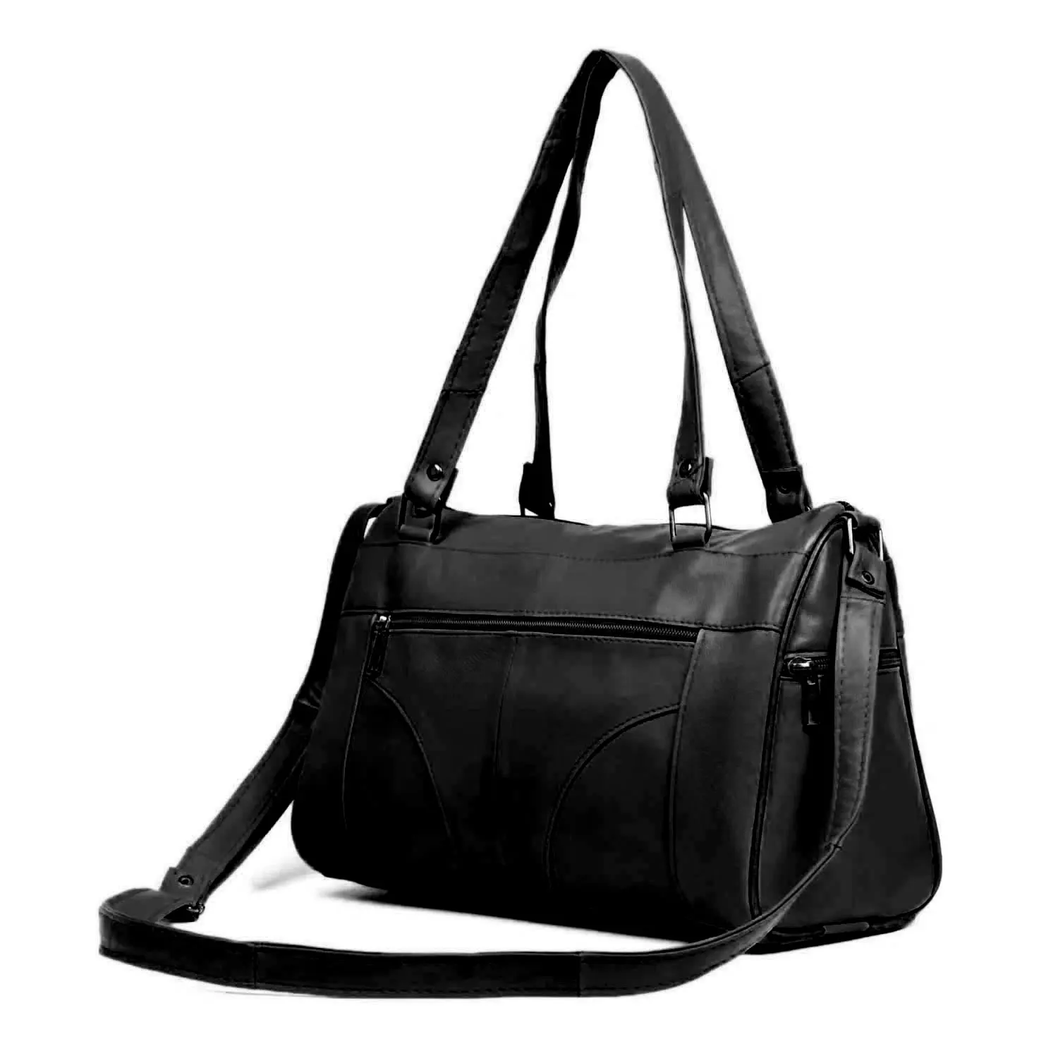 Lederax-Bolso de mano y hombro con cinco compartimentos para mujer, de cuero genuino, LD332