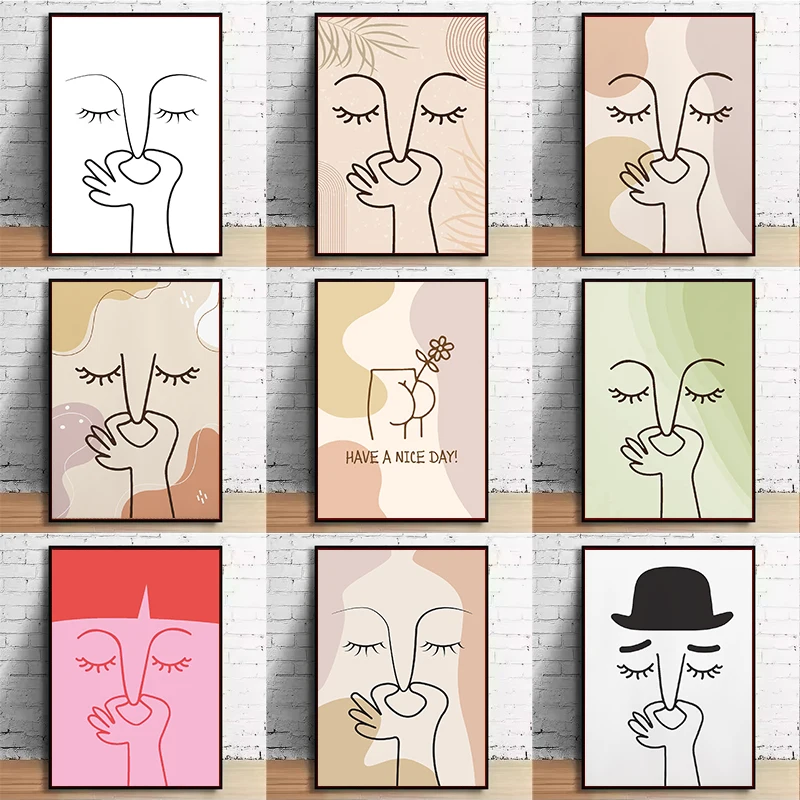 

Funny Bathroom Wall Art Posters Prints Abstract Bad Smell Minimalist Toilet Canvas Painting Bathroom Wall Decoration Pictures