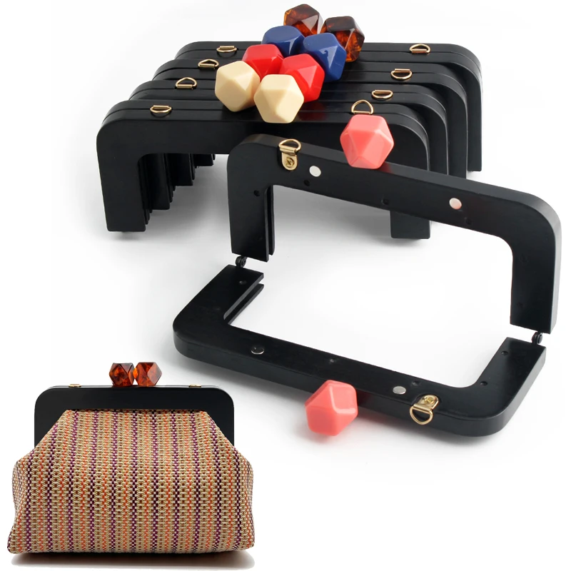 

1PC Colorful Kiss Clasp Candy Clasps Purse Frames for Handbag Crossbody Bag Shoulder Bag Metal and Wood DIY Handmade Accessories
