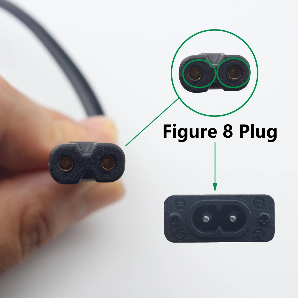 التيار المتناوب سلك الطاقة كابل الاتحاد الأوروبي/الولايات المتحدة/المملكة المتحدة 1.5 متر الشكل 8 تمديد خطوط للتلفزيون شاشة لاب توب محول XBOX 2 الشق أنثى التوصيل ذكر المقبس