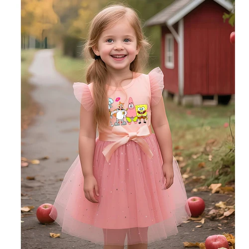Vestido de Bob Esponja para niñas, ropa para fiesta de Halloween, Carnaval, fiesta de cumpleaños, vestidos de tutú de princesa, disfraz, regalo para niños
