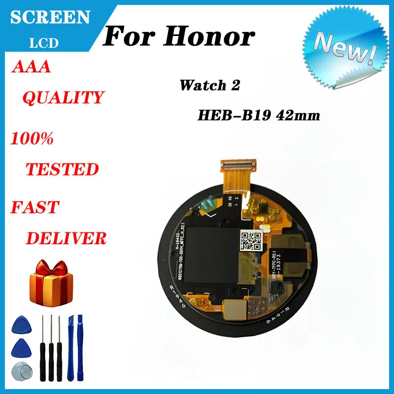 For Honor Magic Watch 2 HEB-B19 42mm smart watch LCD display touch panel digitizer for Honor Watch 2 HEB-B19 42mm AMOLED display