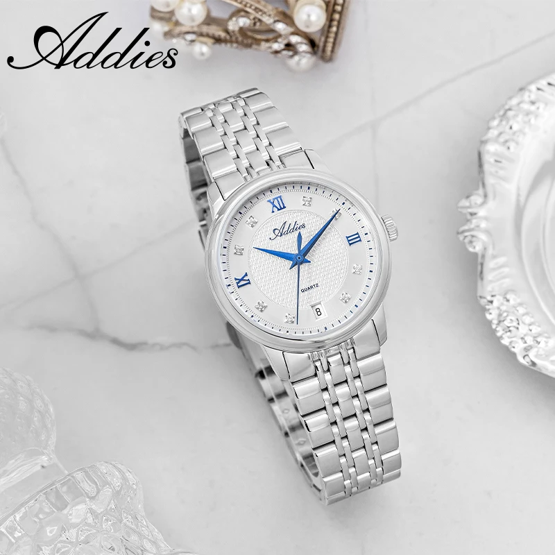 ADDIES Quartz Women Wristwatch New Luxury 316L Stainless Steel 50m Waterproof Sapphire Glass Business Dress Women Watch Gift