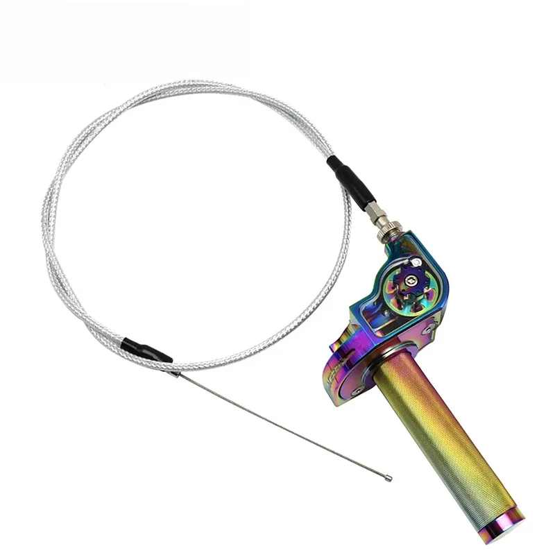 ZSDTRP 22mm CNC aluminiowy wielokolorowy szybki uchwyt z przepustnicą z kablem 50cc 125cc 150 250 Pit Dirt bike'i Quad ATV — 2