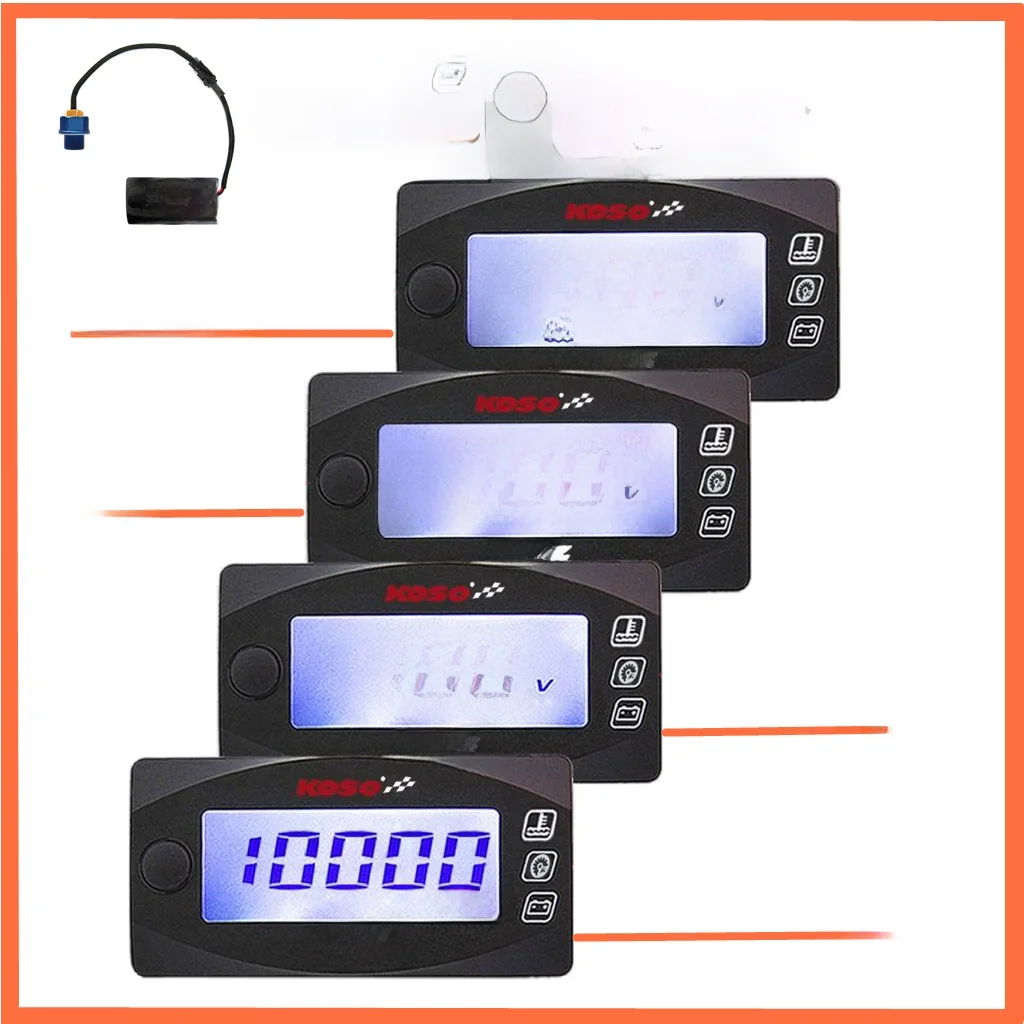 koso Miernik temperatury oleju Motocykle 4 w 1 temperatura oleju Napięcie Czas RPM Obrotomierz LCD Cyfrowy wyświetlacz Miernik Do Yamaha S — zdjęcie 2