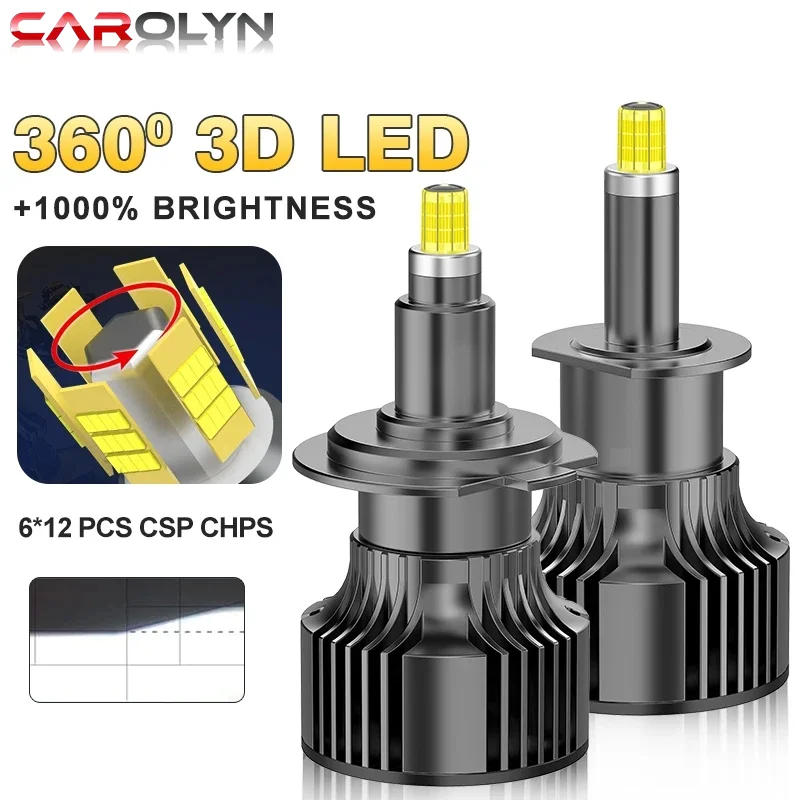

360 Lamp Beads H7 LED Car Headlight Bulbs Canbus H8 H9 H11 9005 HB3 9006 HB4 9012 HIR2 Turbo Car Lamp Fog Lights Plug&Play 6000K