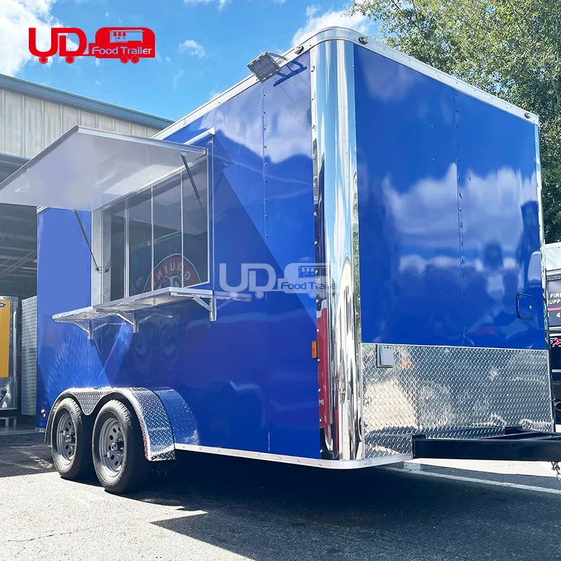 Commercial Food Trailer Lemonade Drink Juice Bar Outdoor Kitchen Mobile Catering Trailer Concession Fast Food Van Truck