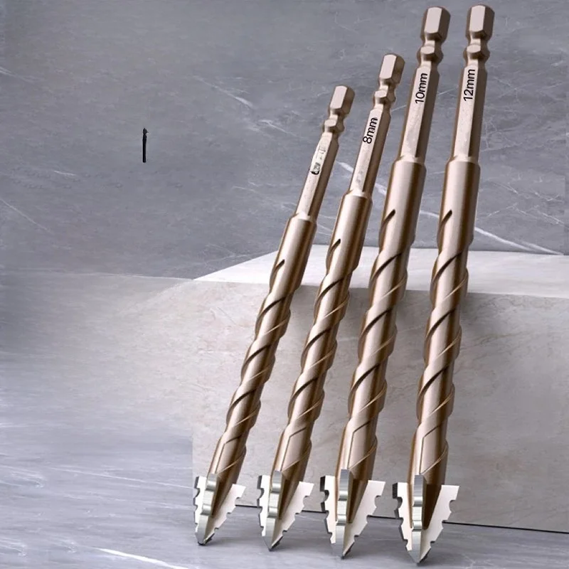 10/8 sztuk wysokiej czteronarzędziowy ząbkowany mimośrodowy zestaw wierteł do szkła ceramiczne narzędzia do wiercenia w betonie cegła 6-12mm zestaw wierteł — zdjęcie 2