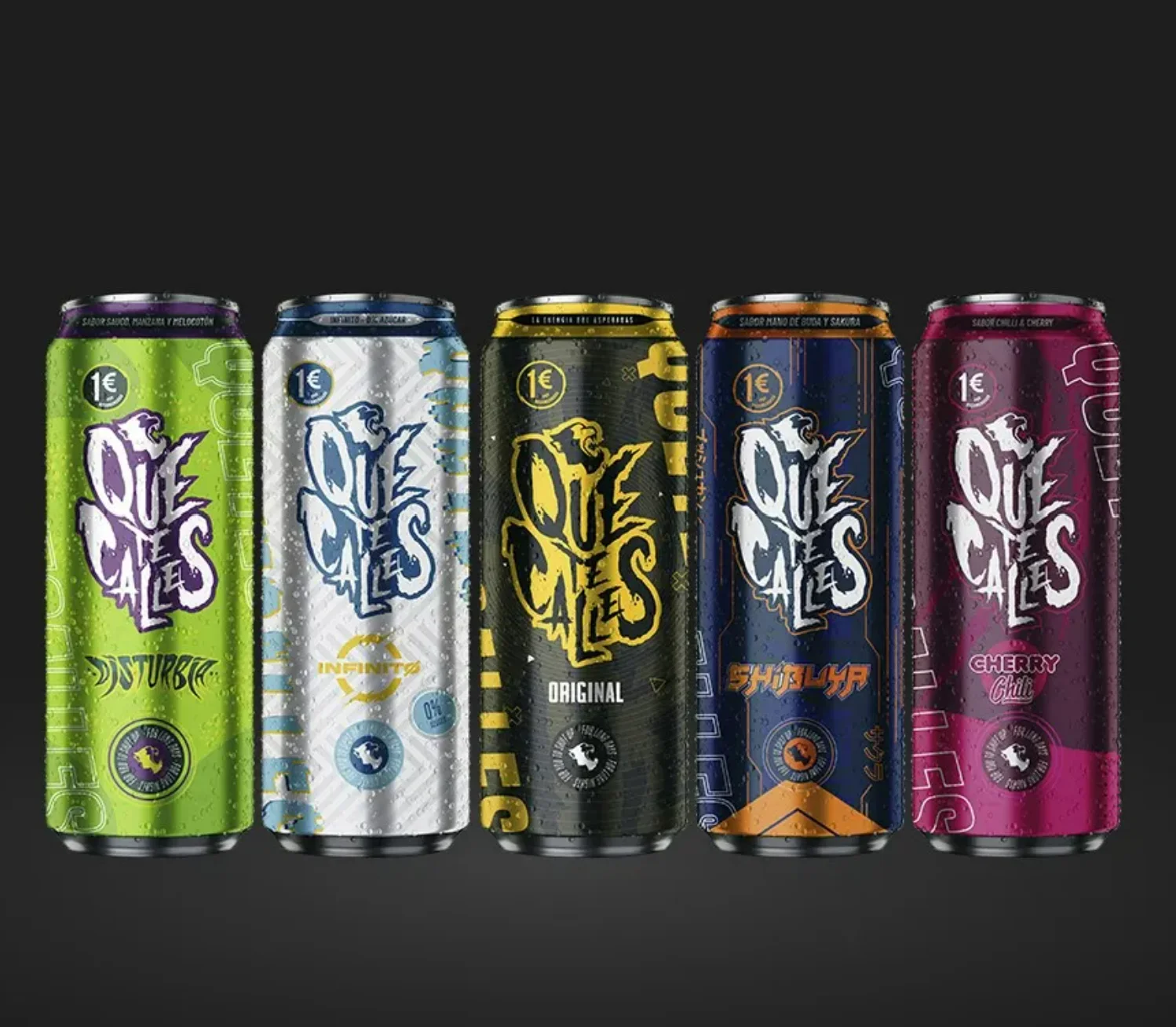 Que te calles! - Bebida energética - Cada caja contiene 24 unidades de 500 ml cada una - Quetecalles nace para darte el plus de energía que