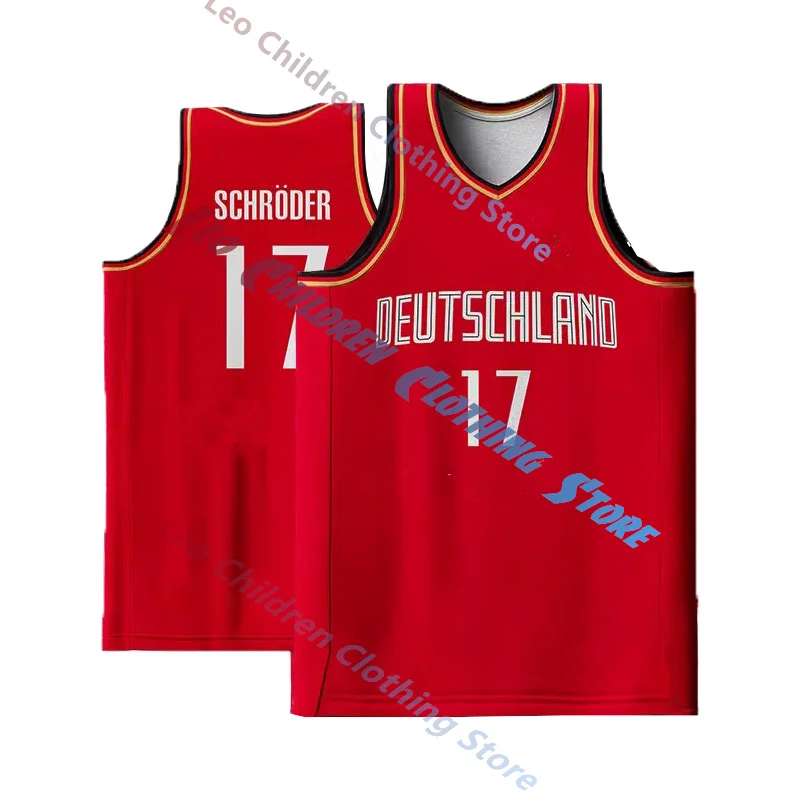 2024 German Basketball Jersey Summer Kids Basketball Vest Boys Breathable Men\'s And Women\'s Sleeveless Vest Training Sports Tops