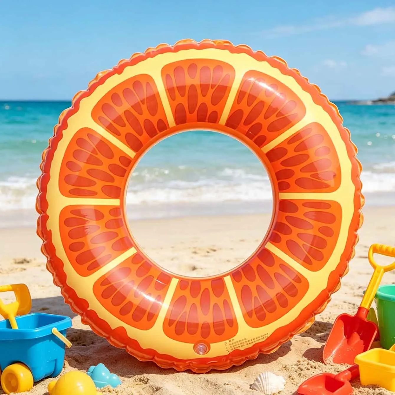 1PC Orange Slice Inflatable Swim Ring Pools Floats Tube PVC Swimming Ring for Beach Pool Summer Water Fun view 3